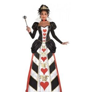 Adult Red Queen of Hearts costume Halloween medium new Alice in wonderland